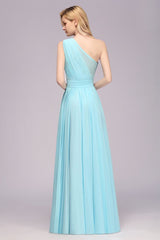 One Shoulder A-line Hi-lo Chiffon Bridesmaid Dresses for Women