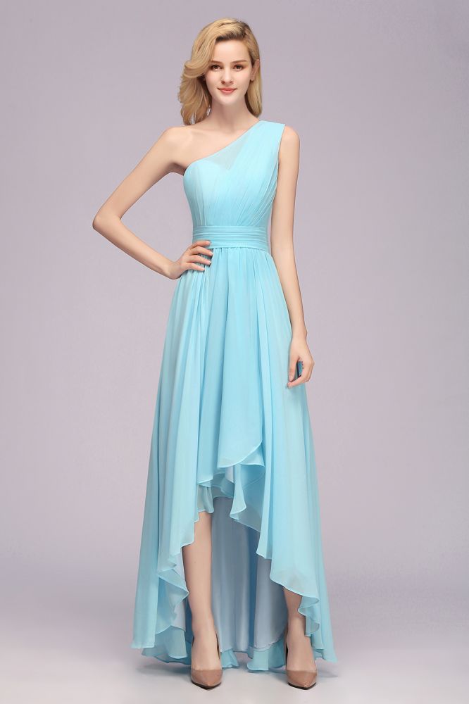 One Shoulder A-line Hi-lo Chiffon Bridesmaid Dresses for Women