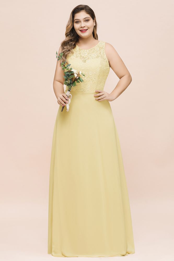 Plus Size Floral A-line Bridesmaid Dress Sleeveless Evening Maxi Dress for Girls Women