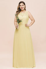 Plus Size Floral A-line Bridesmaid Dress Sleeveless Evening Maxi Dress for Girls Women
