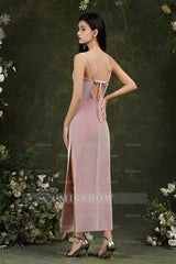 Purple Spaghetti Straps Sleeveless Mermaid Prom Dresses