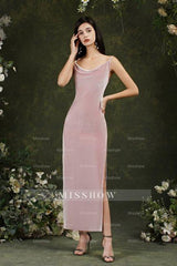 Purple Spaghetti Straps Sleeveless Mermaid Prom Dresses