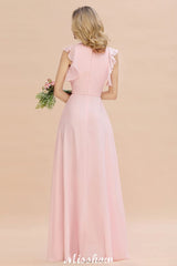 Romantic Sleeveless aline Bridesmaid Dress Garden Floor Length Simple Wedding Dress