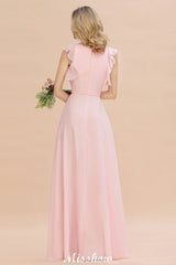 Romantic Sleeveless aline Bridesmaid Dress Garden Floor Length Simple Wedding Dress