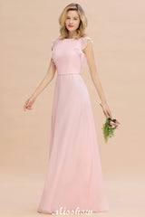 Romantic Sleeveless aline Bridesmaid Dress Garden Floor Length Simple Wedding Dress
