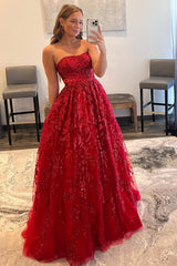 Royal Blue Long Prom Dress with Appliques
