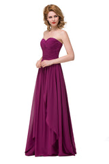 Sexy A-line Floor-length Sweetheart Ruffle Chiffon Bridesmaid Dresses