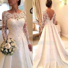 Sexy A-line Wedding Dresses with Sleeves Lace
