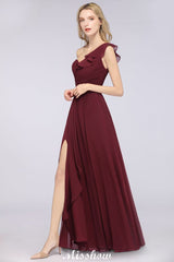 Sexy One-Shoulder Sweetheart Sleeveless Bridesmaid Dress Ruffles Beach Wedding Party Dress