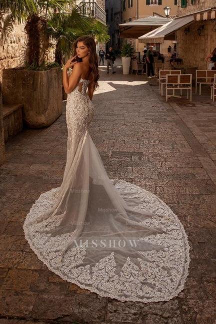 Sexy sweetheart sleeveless mermaid lace Wedding dresses