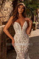 Sexy sweetheart sleeveless mermaid lace Wedding dresses