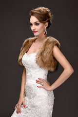 Sexy Tulle Brown Sleeveless Casual Wraps