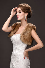 Sexy Tulle Brown Sleeveless Casual Wraps