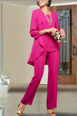 Simple Chiffon Mother Of The Bride Dresses Royal Blue Bridesmaid Jumpsuit