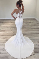 Sleeveless Sheer Tulle Wedding Dress Mermaid Beautiful Dresses for Weddings