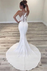 Sleeveless Sheer Tulle Wedding Dress Mermaid Beautiful Dresses for Weddings