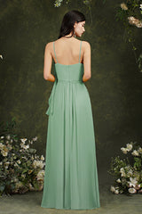 Spaghetti Strapes Split Front Aline Tulle Long Prom dress