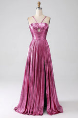 Sparkly A Line Halter Neck Gold Long Prom Dress with Keyhole Slit