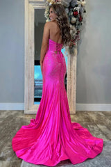 Sparkly Navy Sweetheart Mermaid Cut Out Long Prom Dress with Beading