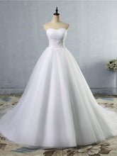 Strapless s Princess Wedding Dress Sleeveless Bridal Wears weep Train