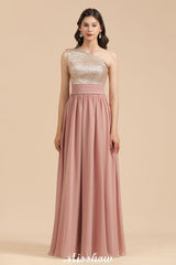 Stylish One Shoulder Sequins Chiffon Evening Party Dress Prom Dress