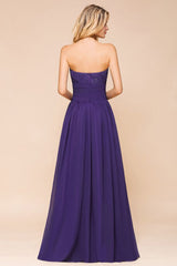 Sweetheart Chiffon Garden Bridesmaid Dress Strapless Party Dress