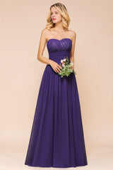 Sweetheart Chiffon Garden Bridesmaid Dress Strapless Party Dress