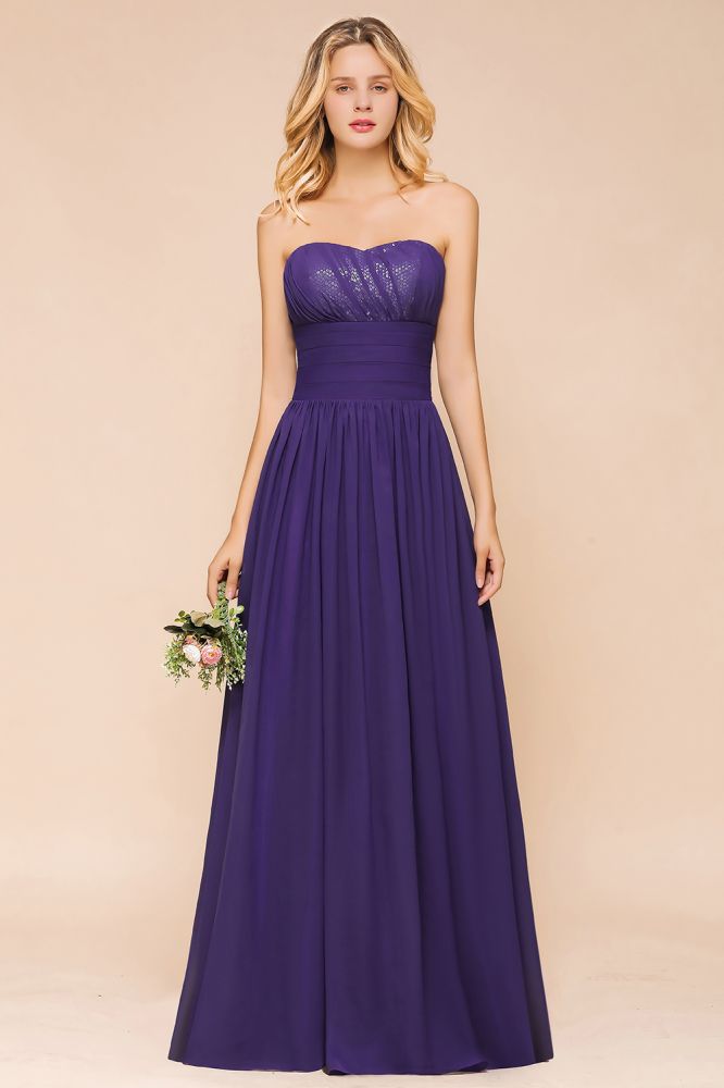 Sweetheart Chiffon Garden Bridesmaid Dress Strapless Party Dress