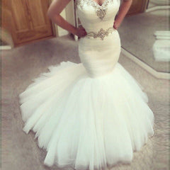 Sweetheart Mermaid Ruffles Wedding Dress