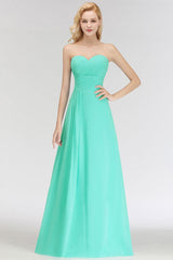 Sweetheart Strapless Floor Length Ruffles Top Bridesmaid Dress