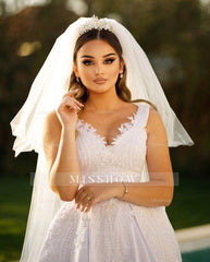 Trendy Floor Length Sweetheart Traps Sleeveless A-Line Satin Wedding Dress with Beads