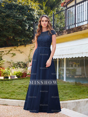 Vintage A-Line Scoop Cap Sleeve Tulle Flower Girls Dresses