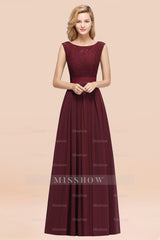 Vintage Sleeveless Lace Bridesmaid dresses Affordable Chiffon Wedding Party Dress