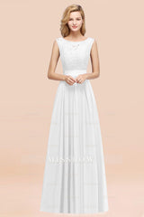 Vintage Sleeveless Lace Bridesmaid dresses Affordable Chiffon Wedding Party Dress