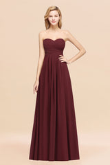 Vintage Sweetheart Long Grape Affordable Bridesmaid dresses