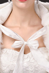 Warm Luxury Tulle Ivory Sleeveless Casual Cathedral Wedding Wraps