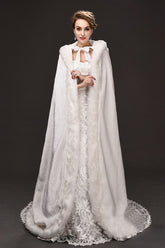 Warm Luxury Tulle Ivory Sleeveless Casual Cathedral Wedding Wraps