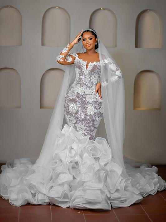 ruffles wedding dress