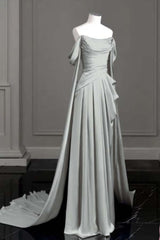 Off the Shoulder Strapless Sleeveless Long Formal Dress With Pleated