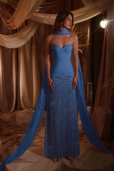 Sweetheart Strapless Sleeveless Long Formal Dress With Beading