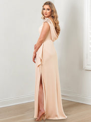 Sheath Column V Neck Floor Length Mother Of The Bride Dresses