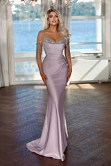 Spaghetti Strap Sleeveless Long Mermaid Formal Dress With Sequins