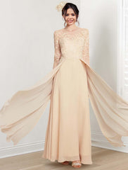A Line Princess Jewel Neck Mother Of The Bride Dresses