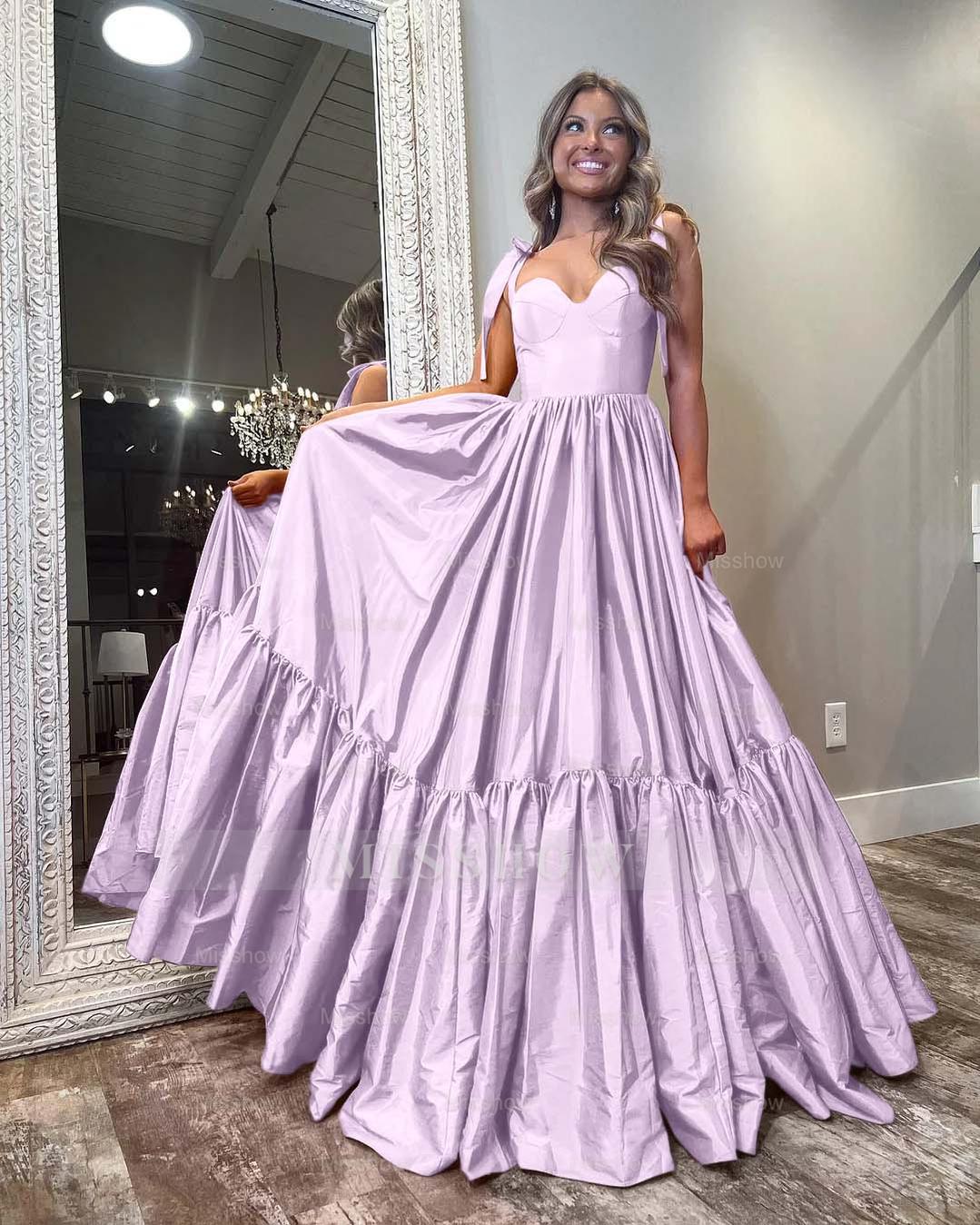 Sleeveless Straps Sweetheart Long Formal Dress With Ruffles Pleated