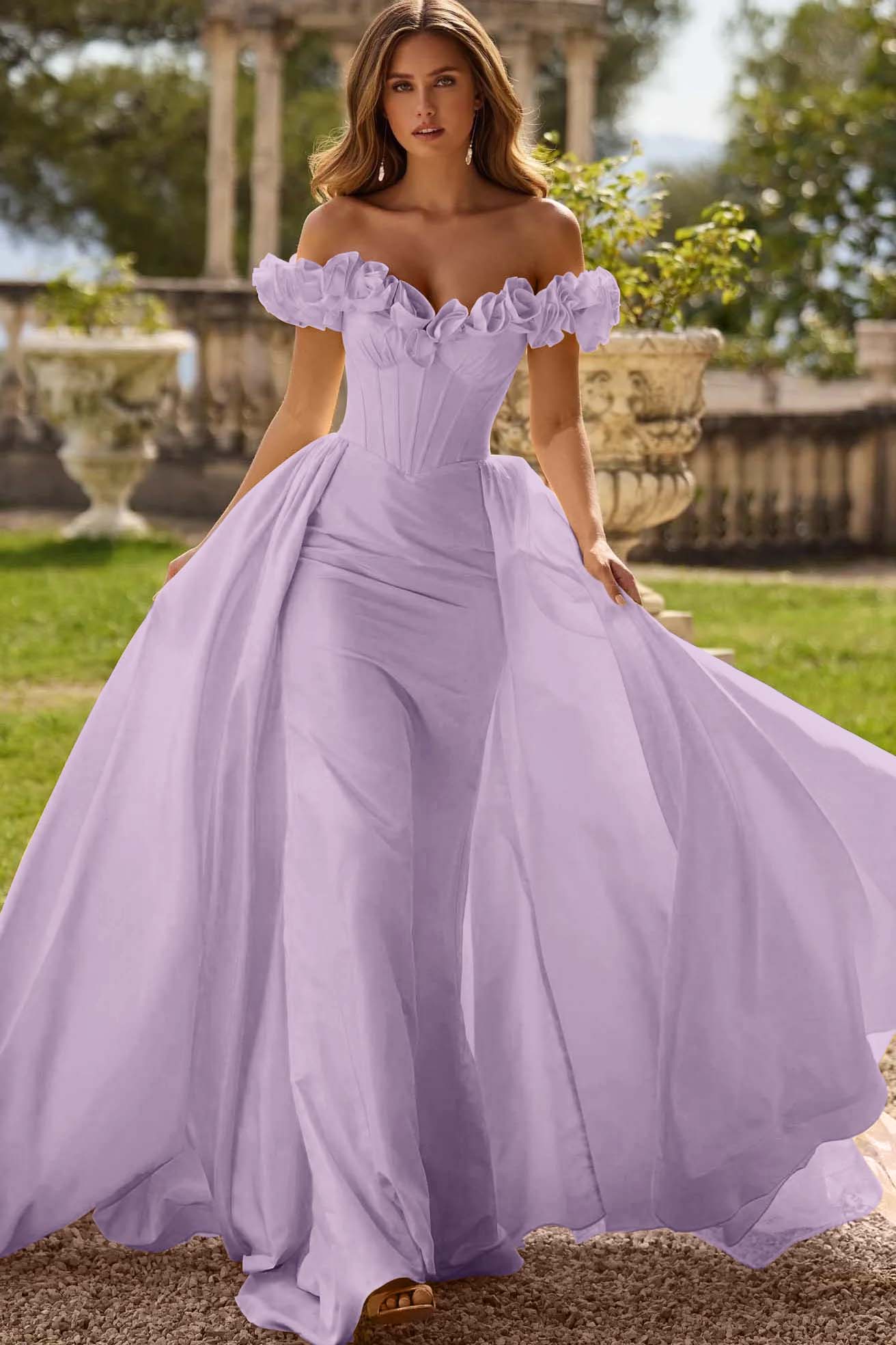 Off the Shoulder Sleeveless Long Mermaid Formal Dress With Pleated
