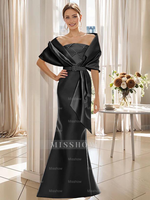 2-Piece Floor-Length Trumpet Dresses for Mother of the Bride & Groom with Wrap