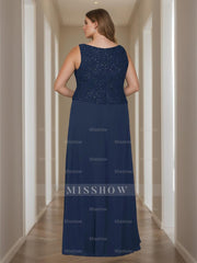 2-Piece Square Neck 3/4 Sleeve Floor-Length Mother of the Bride Dress Set with Jacket Lace & Sequins