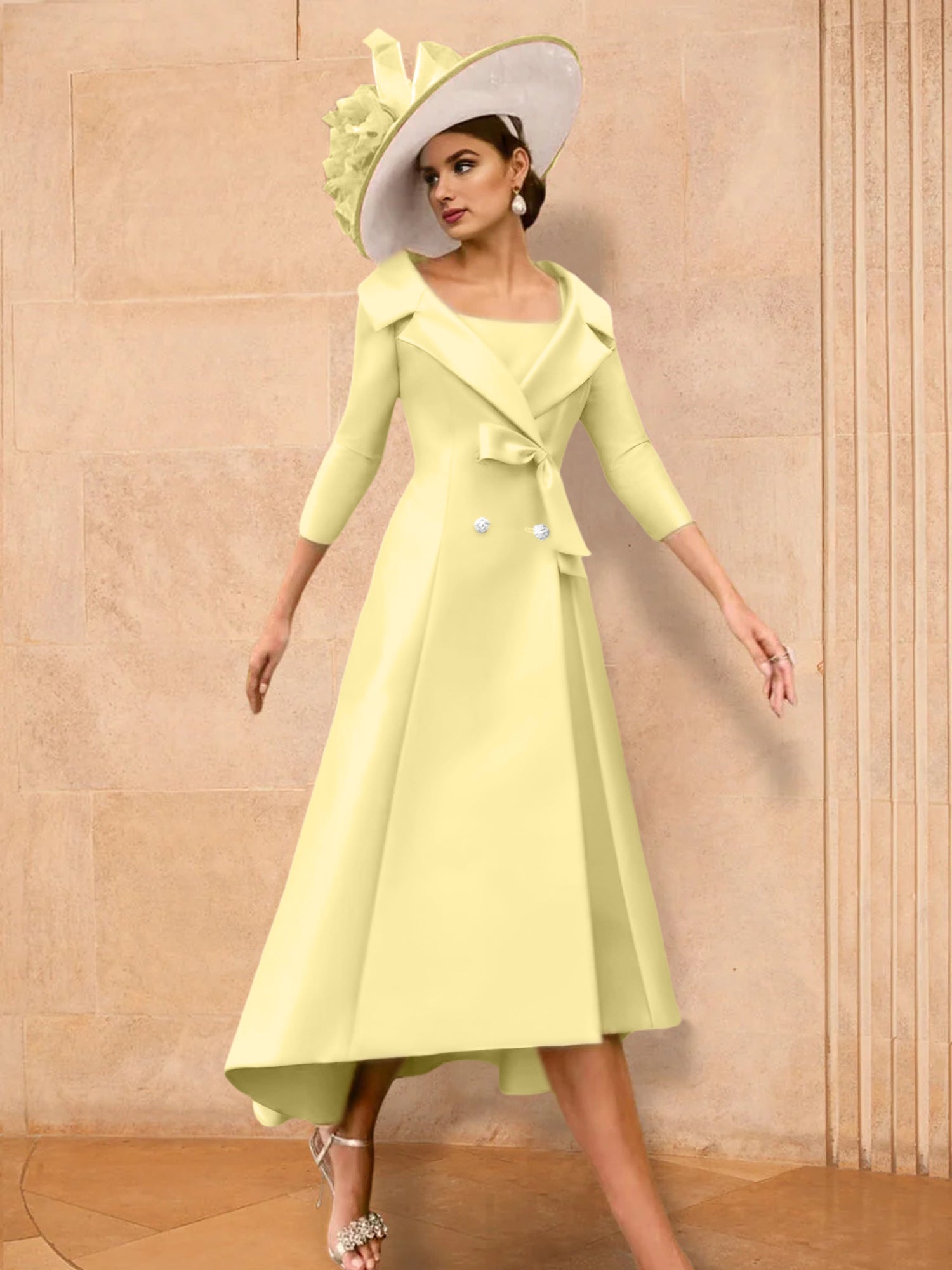 A Line Princess Long Sleeves Mother Of The Bride Dresses With Bowknot