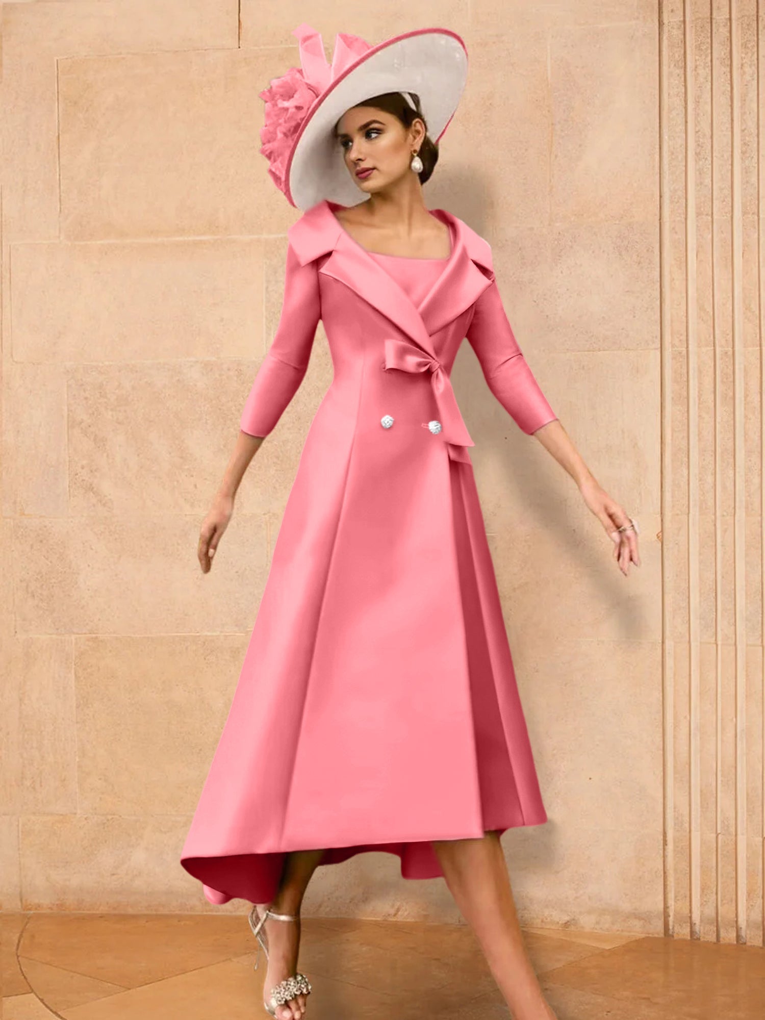 A Line Princess Long Sleeves Mother Of The Bride Dresses With Bowknot