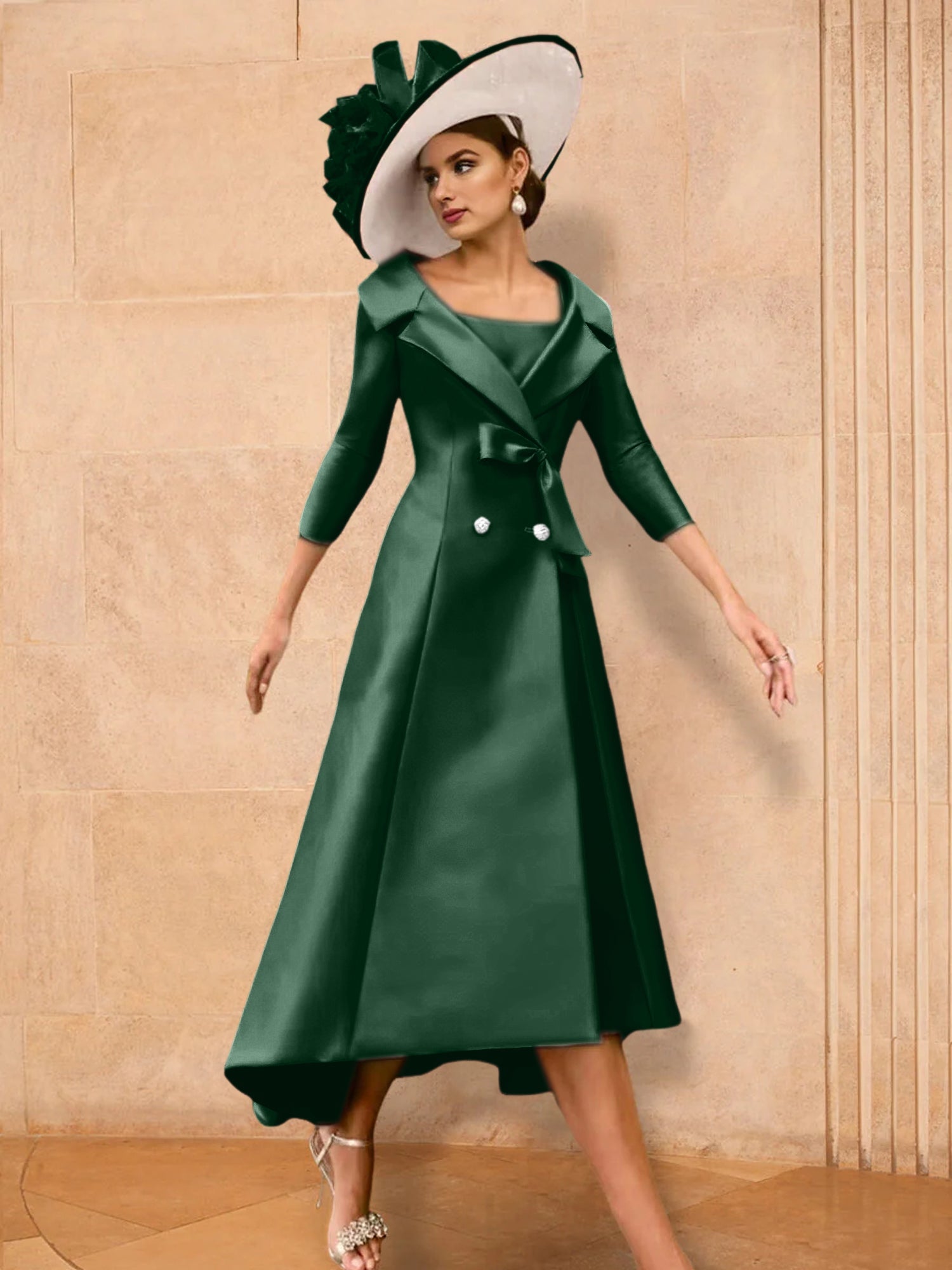 A Line Princess Long Sleeves Mother Of The Bride Dresses With Bowknot
